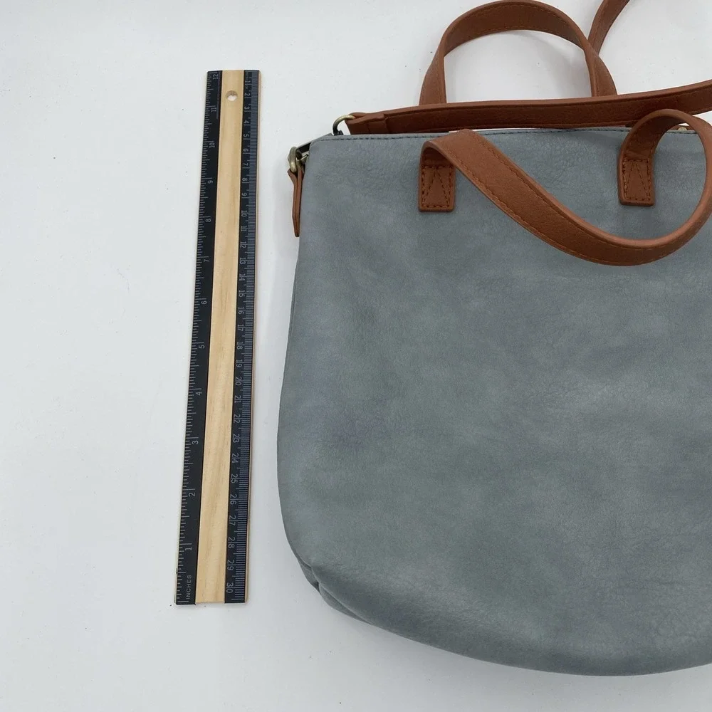 Antik Kraft Bree Crossbody Gray Blue Hand Bag Women's Double Handle Purse